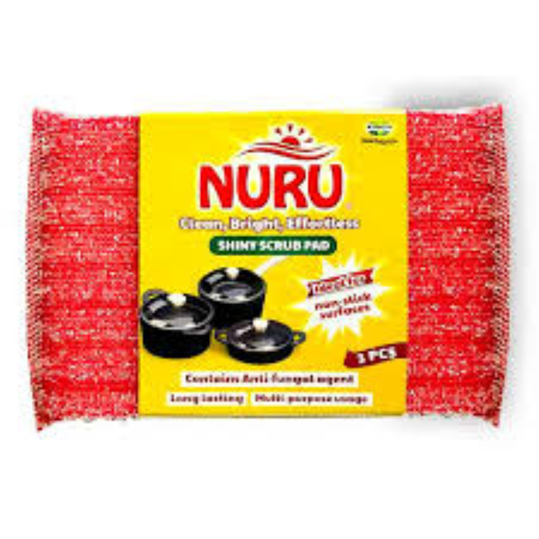 NURU SHINY SCRUB PAD 3PCS 